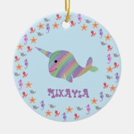 PersonligNarhwal prydnad Julgransprydnad Keramik