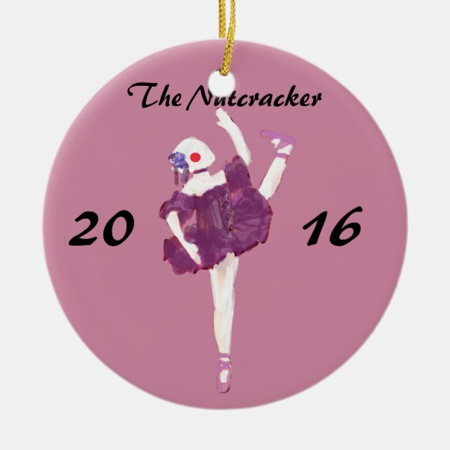Personlignötknäppareprydnad - Ballerinadocka Julgransprydnad Keramik (Framsidan)