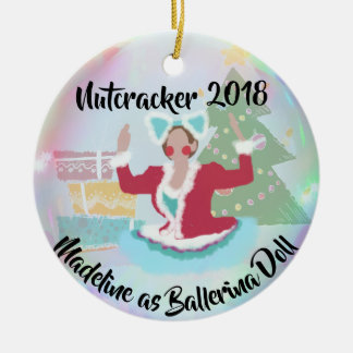 Personlignötknäppareprydnad - Ballerinadocka Julgransprydnad Keramik