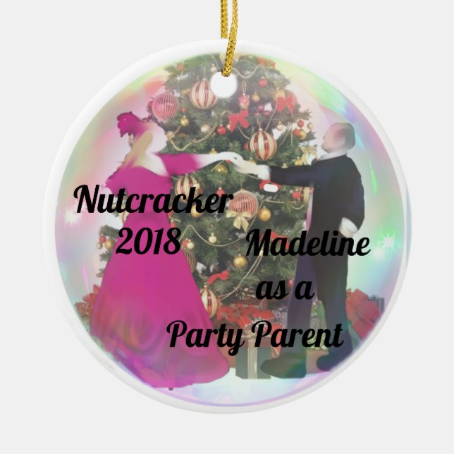 Personlignötknäppareprydnad - partyförälder julgransprydnad keramik (Framsidan)