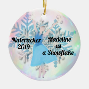 Personlignötknäppareprydnad - Snowflake Julgransprydnad Keramik