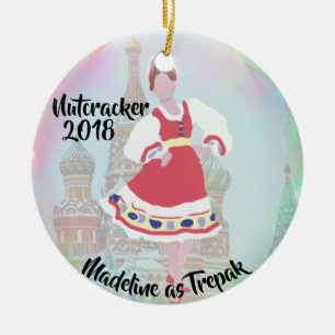 Personlignötknäppareprydnad - Trepak/ryss Julgransprydnad Keramik