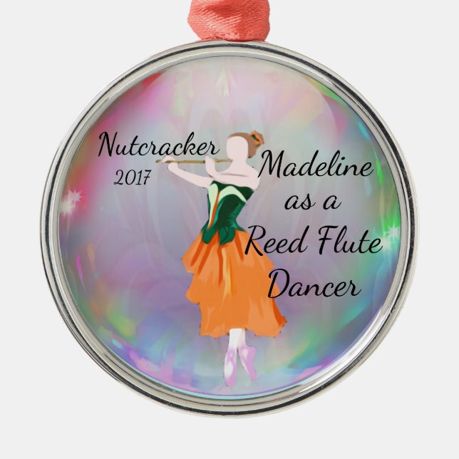 Personlignötknäppareprydnad - vassflöjt julgransprydnad metall (Framsidan)