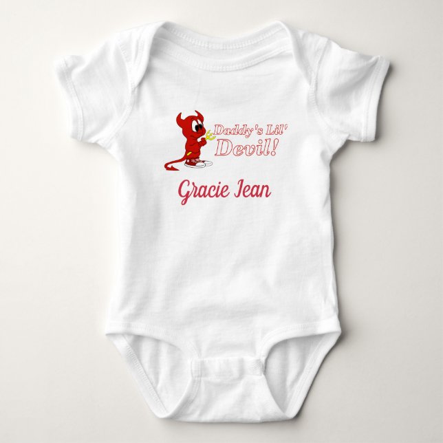 PersonligpapporLil djävulen med gullig djävulen T Shirt (Framsida)