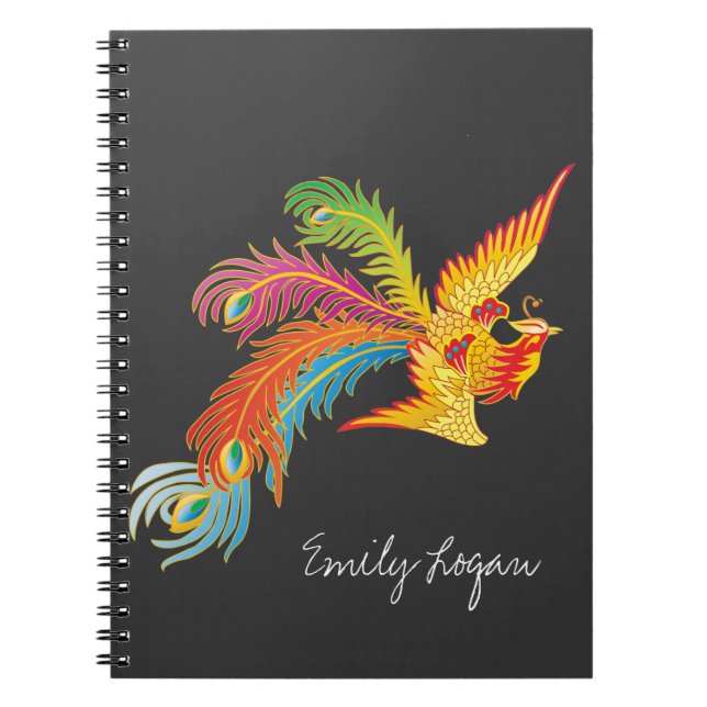 PersonligPhoenix design Anteckningsbok Med Spiral (Framsidan)