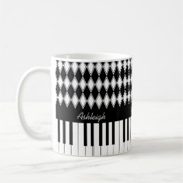 Personligpianonycklar och diamanter kaffemugg