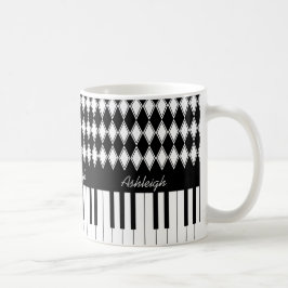 Personligpianonycklar och diamanter kaffemugg