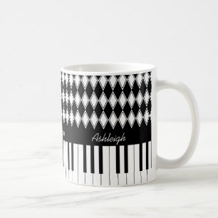 Personligpianonycklar och diamanter kaffemugg