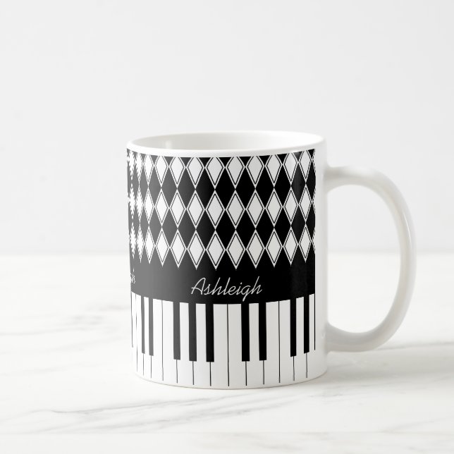 Personligpianonycklar och diamanter kaffemugg (Höger)