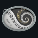 Personligpianonycklar och guld- musik noter<br><div class="desc">Personligmusik noterdesignen som presenterar virvla runt pianonycklar med guld- musik noter som flödar från centrera av nycklarna på en svart- och silvergrått,  skrivev ut bakgrund. Denna skulle design gör den perfekta gåvan för pianoälskare och är tillgänglig på en samling av gåvor och pappersprodukter.</div>