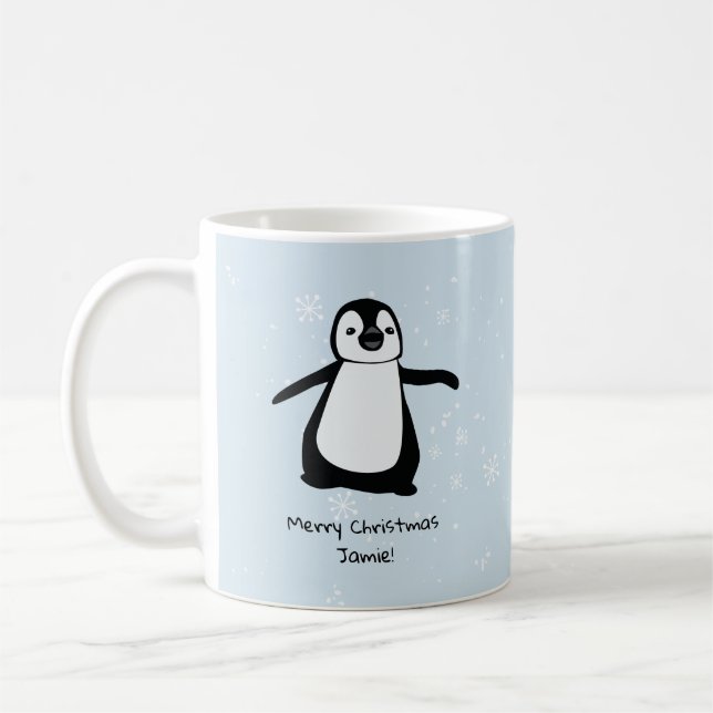 Personligpingvinjulsnö Kaffemugg (Vänster)