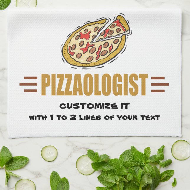PersonligPizza Kökshandduk (Vikta)