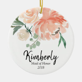 Personligprydnad för maid of honor julgransprydnad keramik