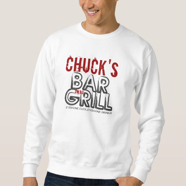 Personligpuben & grillar T-tröja Sweatshirt (Framsida)