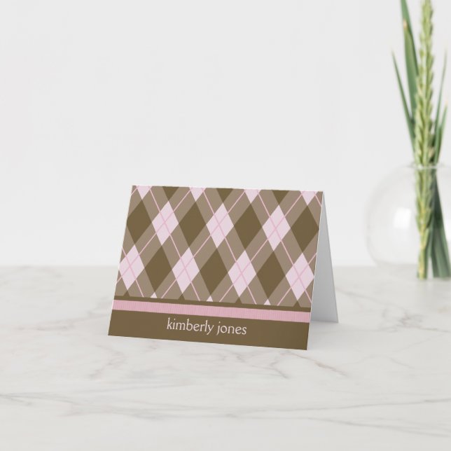 Personligrosor Argyle Anteckningskort (Framsida)