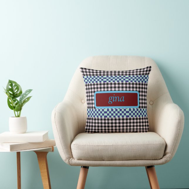 Personligrutig Gingham Kudde (Stol)