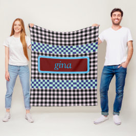 Personligrutig Plaid Fleecefilt