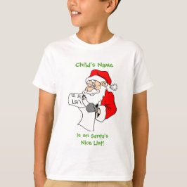 PersonligSantas Nice listar skjortaför barn T-shirt