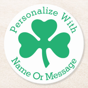PERSONLIGShamrockst patricks day Underlägg Papper Rund