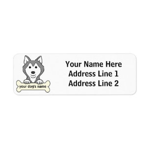 Personligsiberian husky returadress etikett