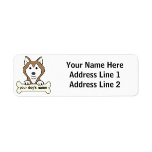 Personligsiberian husky returadress etikett