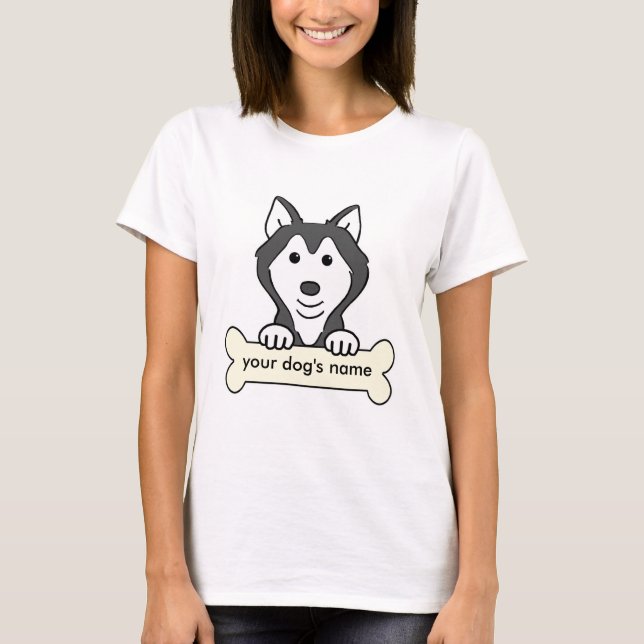 Personligsiberian husky tee shirt (Framsida)