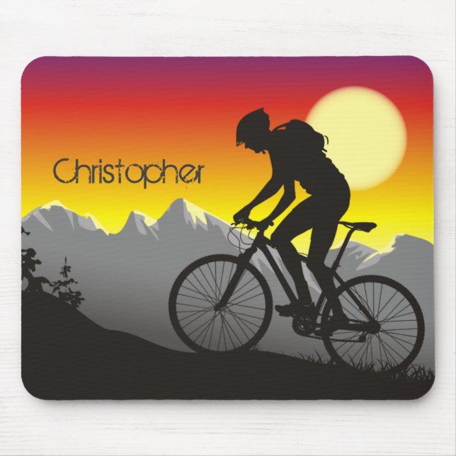 PersonligSilhouetteMountin cykel Mousepad Musmatta (Framsidan)