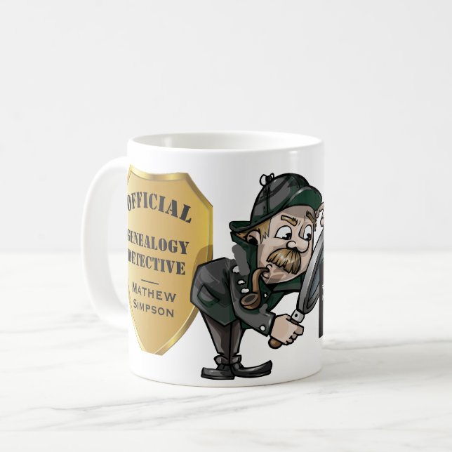 Personligsläktforskningkriminalare Kaffemugg (Framsida vänster)