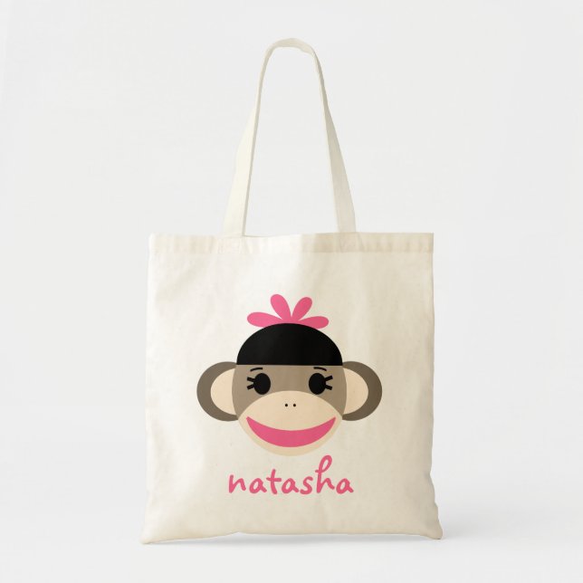 Personligsock monkey Bookbag Tygkasse (Framsidan)