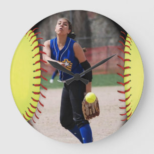 Personligsoftballfoto Stor Klocka
