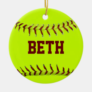 Personligsoftballprydnad Julgransprydnad Keramik