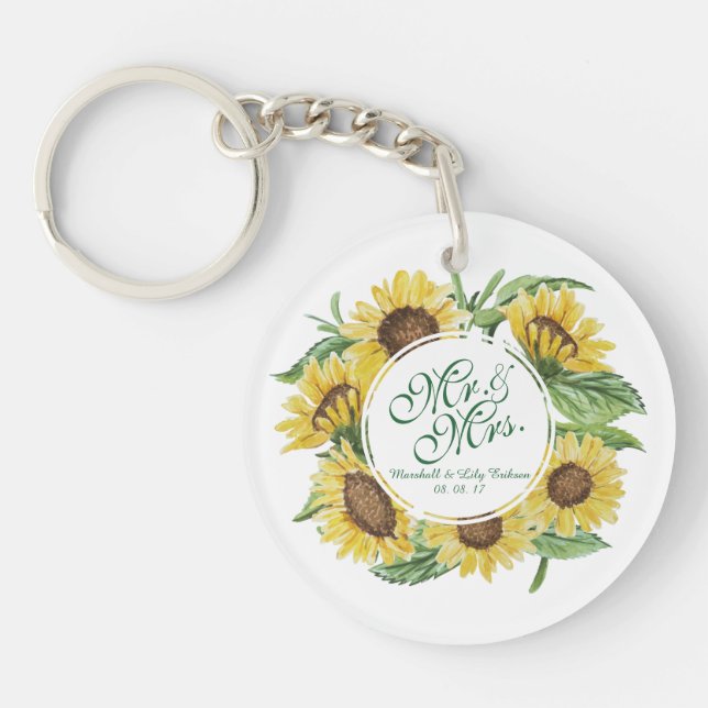 Personligsolroskran som gifta sig Keychain (Framsidan)