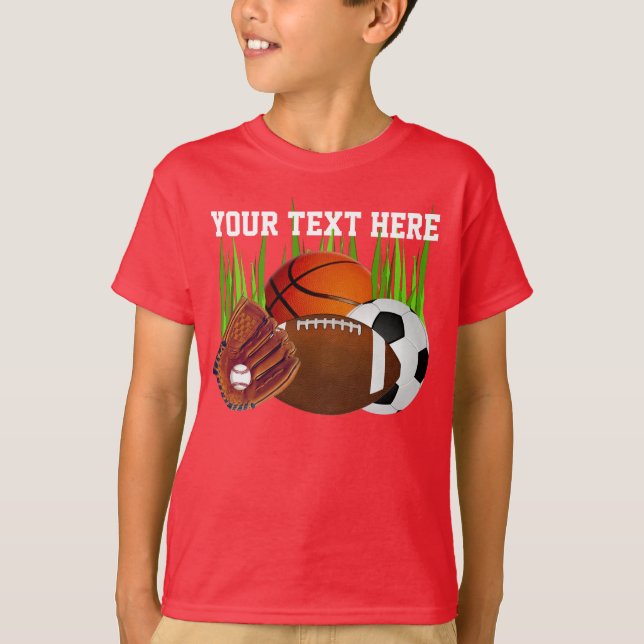 Personligsportskjortor för pojkeraddasportar t-shirt (Framsida)