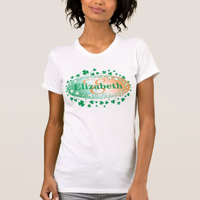 Personligst patrick's day, lycklig Shamrock T Shirt (Framsida)