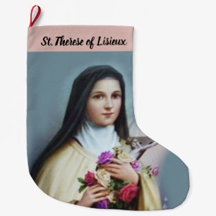 PersonligSt. Therese lite blomman Stor Julstrumpa