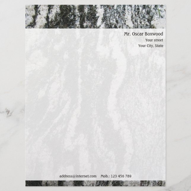 Personligstenstruktur med returadressen brevhuvud (Framsida)