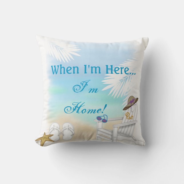 PERSONLIGSTRAND PILLOWGIFT FÖR STRANDÄLSKARE KUDDE (Framsida)