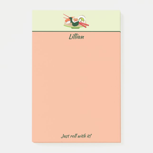 Personligsushi som posta-det noterar post-it block (Framsida)