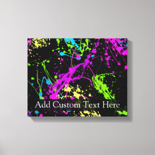 Personligsvart/neonSplatter Canvastryck