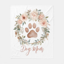 Personligt akvarellblommigt tassavtryck Hundmamma