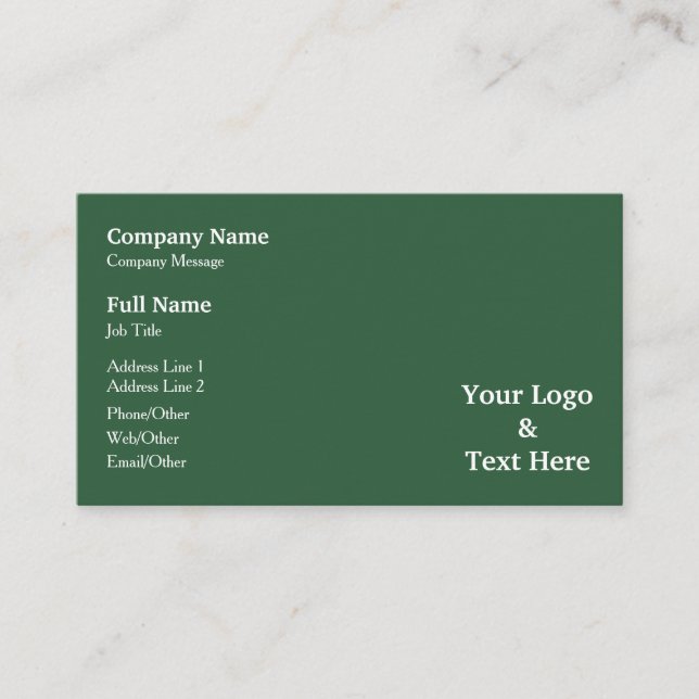 Personligt Anpassa Din Egen Logotyp & Text Visitkort (Framsida)