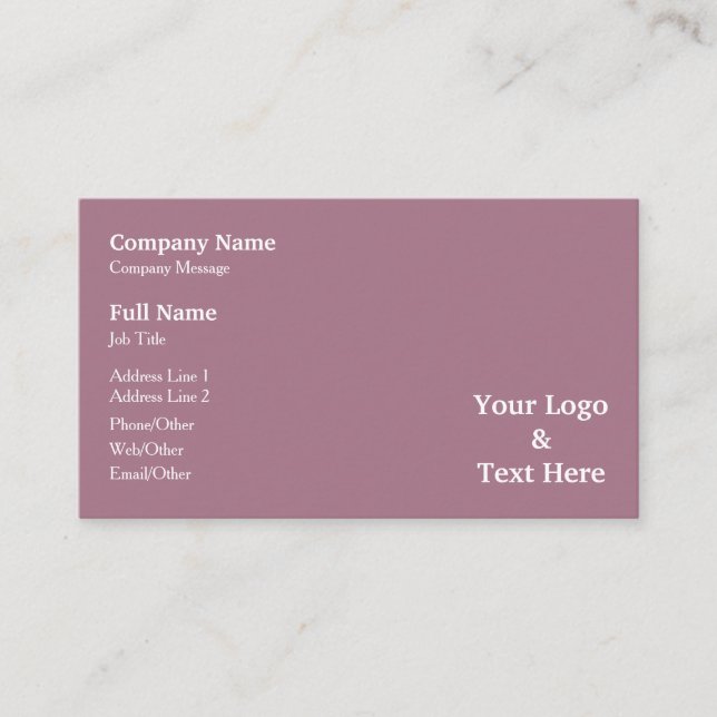 Personligt Anpassa Din Egen Logotyp & Text Visitkort (Framsida)