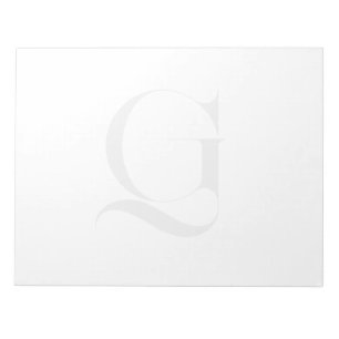 Personligt anpassad enkel specialmonogram vit anteckningsblock