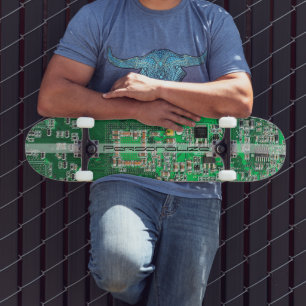Personligt anpassad grön PCB-kretskort för IT-prof Mini Skateboard Bräda 18,5 Cm