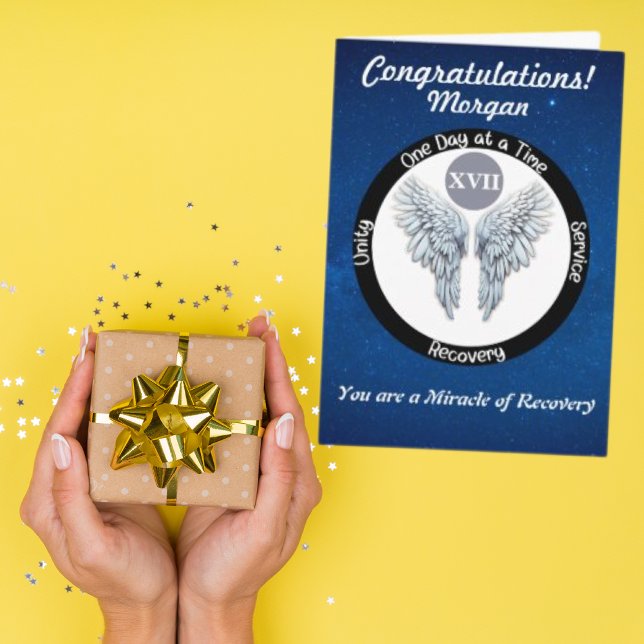 Personligt Anpassad Nykterhetskort - Ängelvingar Kort (Skapare uppladdad)