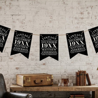 Personligt anpassad Vintage Bunting Fl som åldrats Vimplar