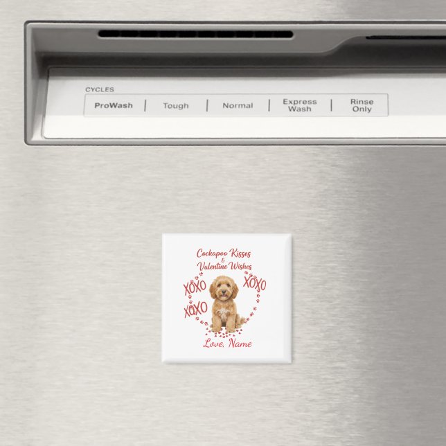 Personligt anpassade Cockapoo-puss Valentinskupong Magnet (In Situ (Dishwasher))