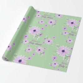 Personligt anpassade Violetta Akvarellblommor Baby Presentpapper