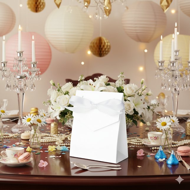 Personligt anpassade vita presentaskar – Tält 3x1, (Personalized White Favor Boxes – Tent 3x1.5x3.25)