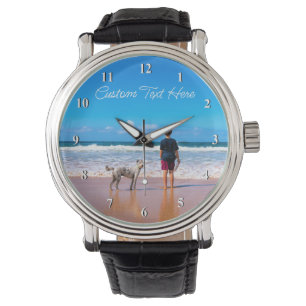 Personligt anpassat husdjursfotoarmbandhur med ege armbandsur